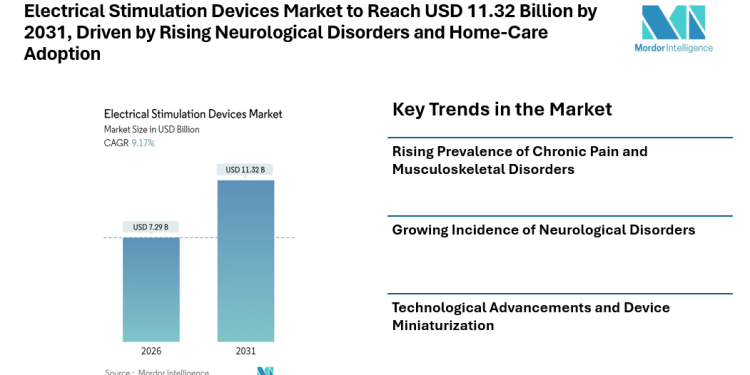 Electrical Stimulation Devices Market to Reach USD 11.32 Billion by 2031, Driven by Rising Neurological Disorders and Home-Care Adoption