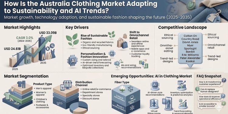 Australia Clothing Market Poised for $33.09 Billion by 2035 with 3% CAGR Driven by Sustainable Fashion
